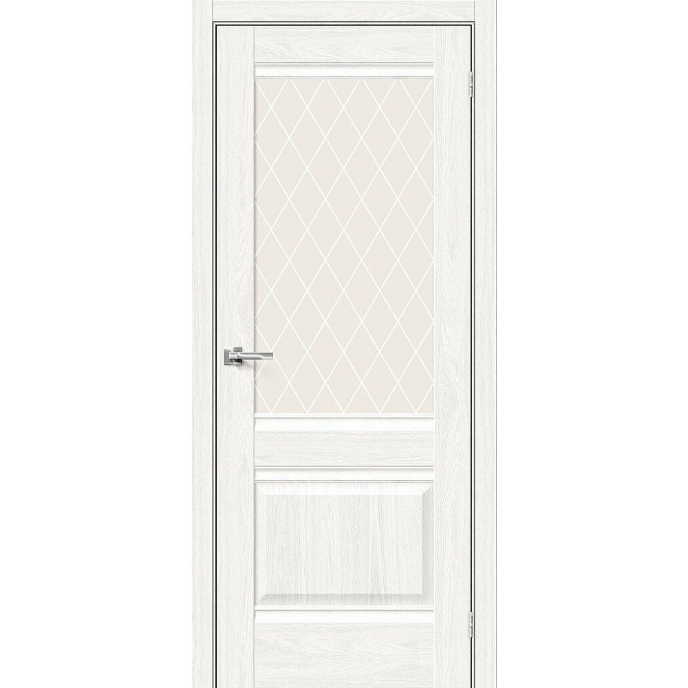 Межкомнатная дверь Прима-3 White Dreamline / White Сrystal